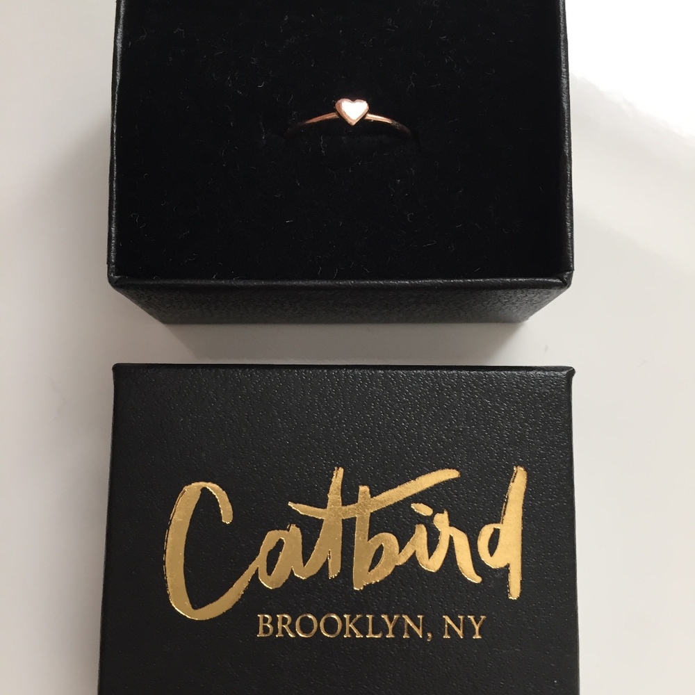 catbird heart ring, rose gold 14k size 4.5